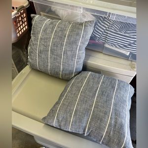 USED Blue and White Throw Pillows (2)